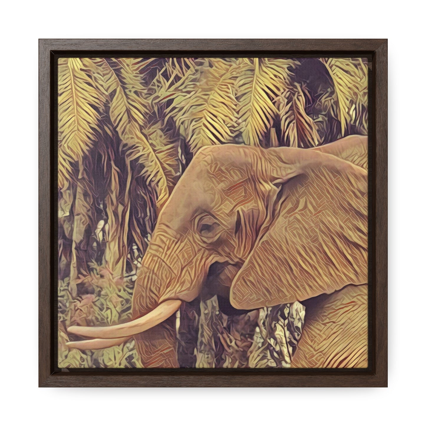 Proud Mama Elephant (Square Frame Canvas Wrap)