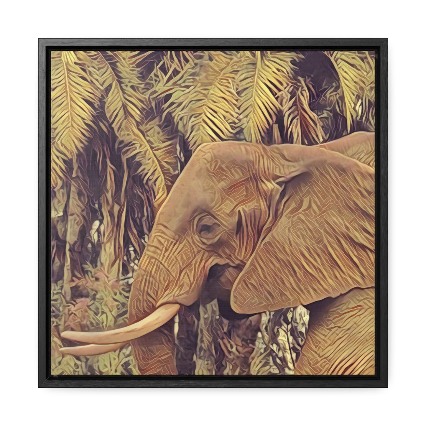 Proud Mama Elephant (Square Frame Canvas Wrap)