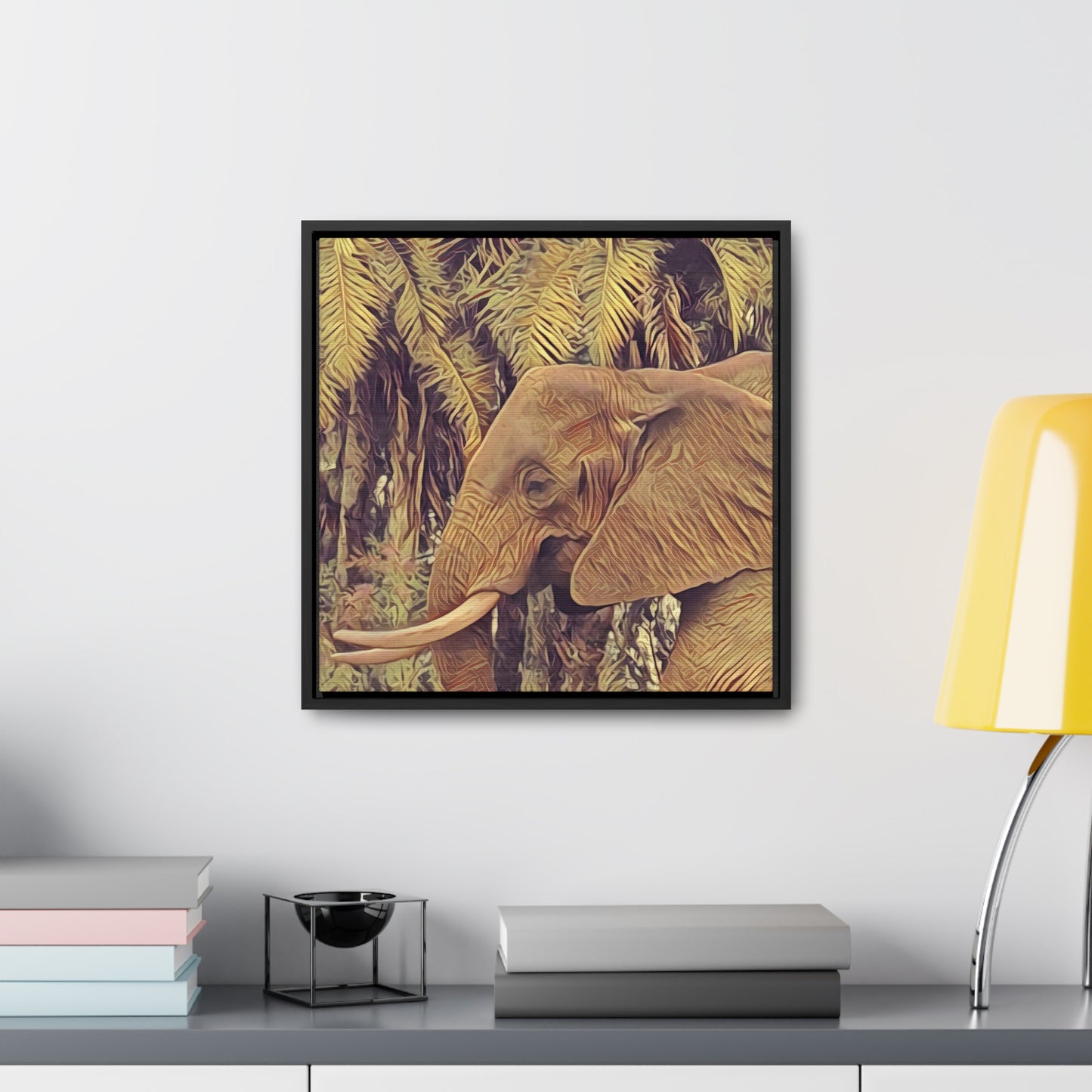 Proud Mama Elephant (Square Frame Canvas Wrap)