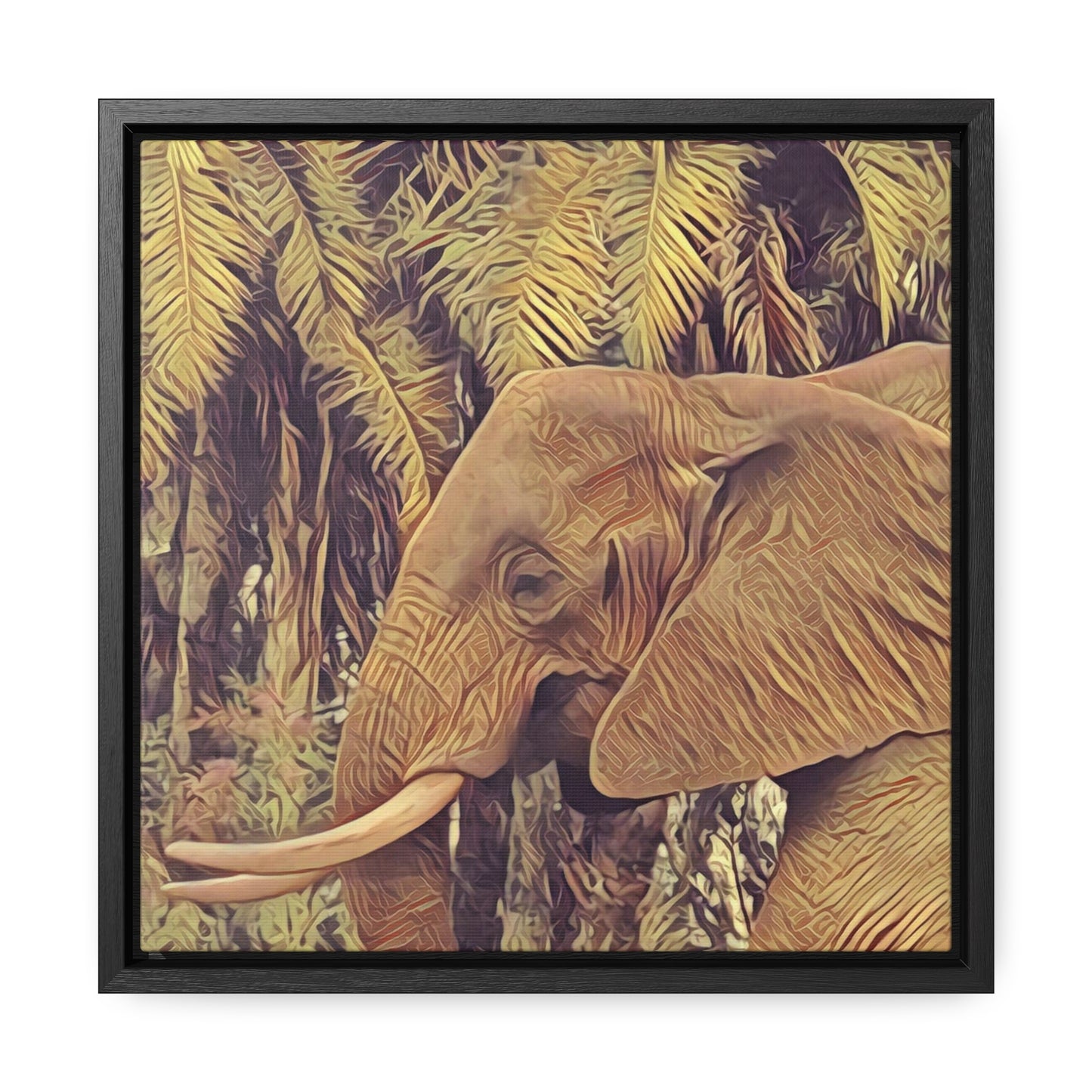 Proud Mama Elephant (Square Frame Canvas Wrap)