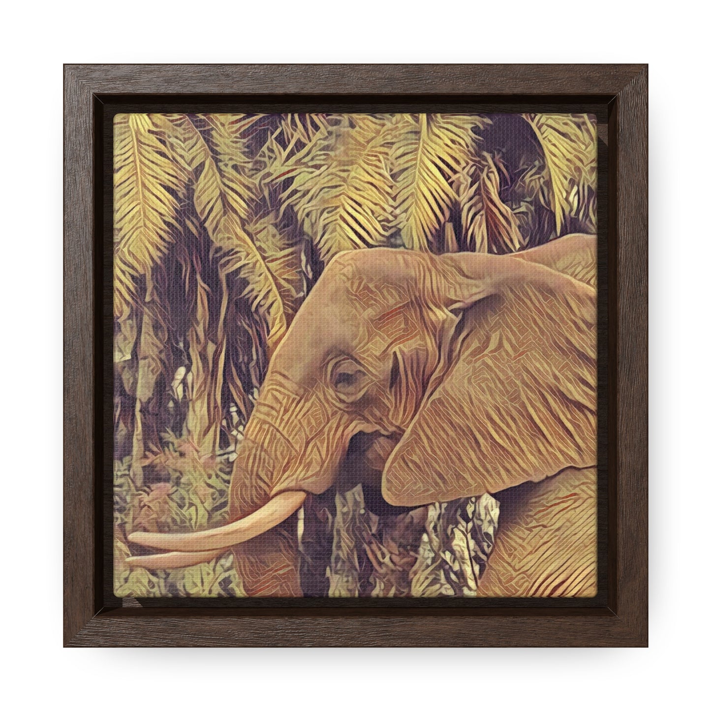 Proud Mama Elephant (Square Frame Canvas Wrap)