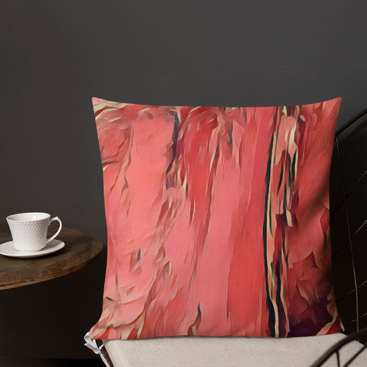 Natural Abstract in Coral - Throw Pillow