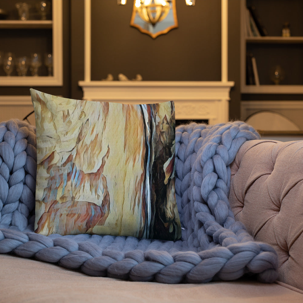 Natural Abstract in Blue - Throw Pillow