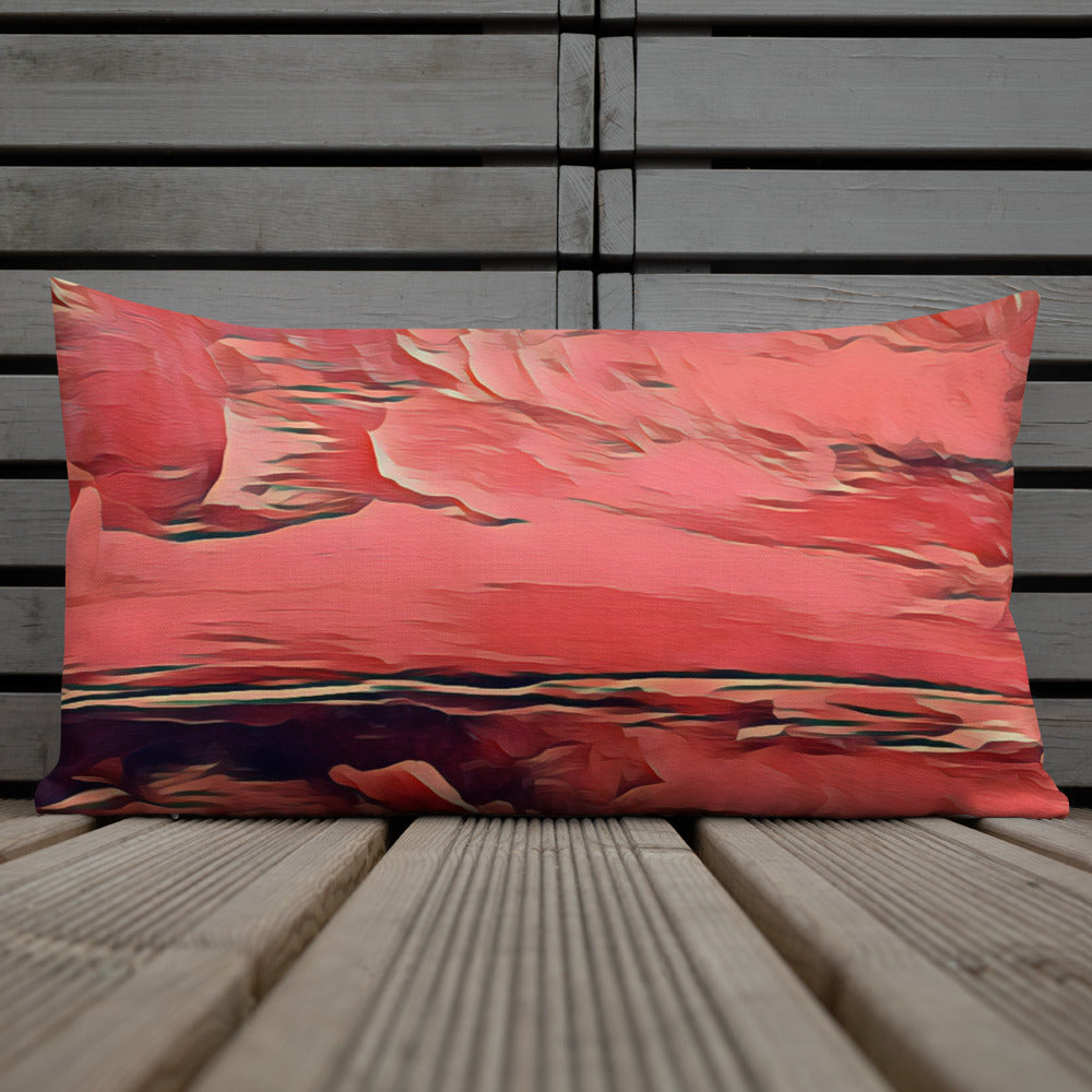 Natural Abstract in Coral - Throw Pillow