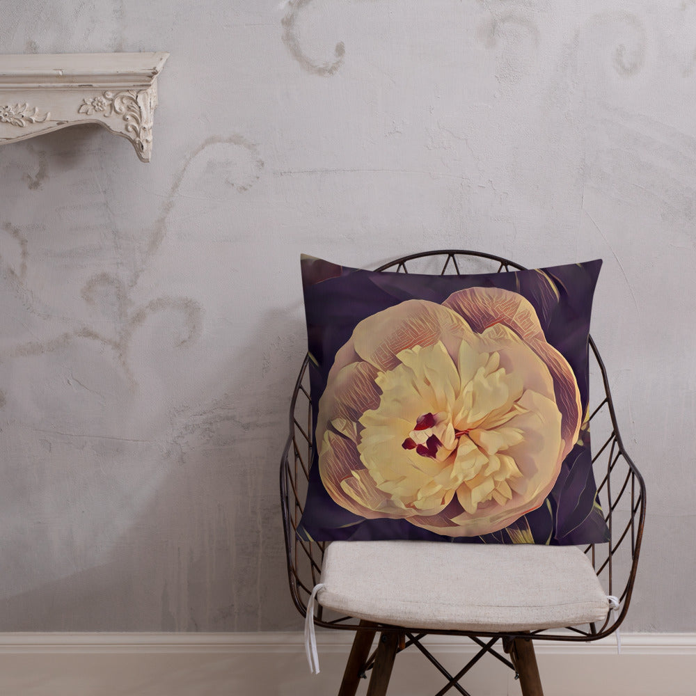 Dramatic Peony Premium Pillow